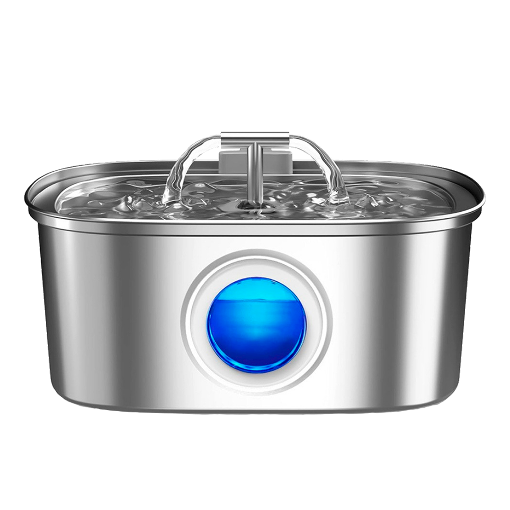 Runway Pet Fountain with Dual Spouts and Round Window