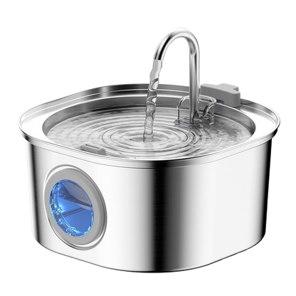 Square Pet Fountain with Faucet Spout and Round Window